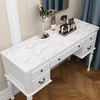 FunStick 24" x 200" White Grey Marble Contact Paper for Countertops Waterproof Removable Wallpaper Counter Top Covers Peel and Stick Wallpaper Self Adhesive Thick Marble Paper for Cabinets Desk Vinyl - size: 24"W x 200"L