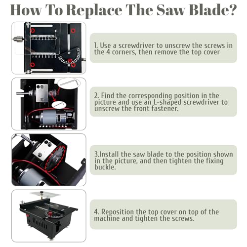 Mini Table Saw for Crafts,Small Table Saw,Multi-Functional Desk Saws,7 Speed Control,Miniature Saws-Adjustable Blade Height,Cutting, Grinding and Polishing All In One(Simplicity)
