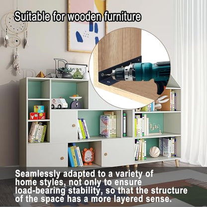 8" x 1.5" x 1.5" L Brackets Heavy Duty, Large Iron Corner Bracket Metal Joint, Thickness 2.5mm Including Screws, for Wooden Bookshelf Furniture Cabinet (Black-4PCS) - size: 8" x 1.5" x 1.5" - 4pcs - Black