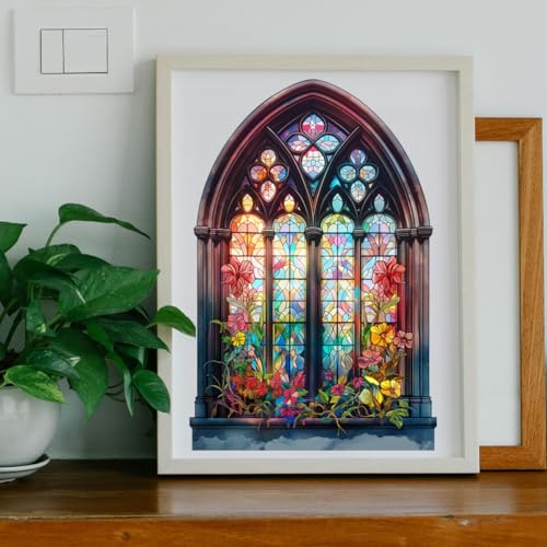 Peacoblue Church Windows Rub On Transfers for Furniture Craft 6"x12" - style: Church Windows
