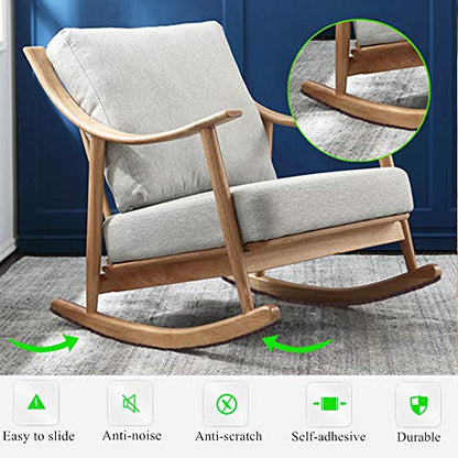 Felt Strips 10Pieces Pack 1x 6 Inches Self Adhesive Black Furniture Felt Strips Anti Scratch Heavy Duty 5mm Thick Floor Protector for Rocking Chair for Hardwood Floor - size: 10 Strips 1x6 inch