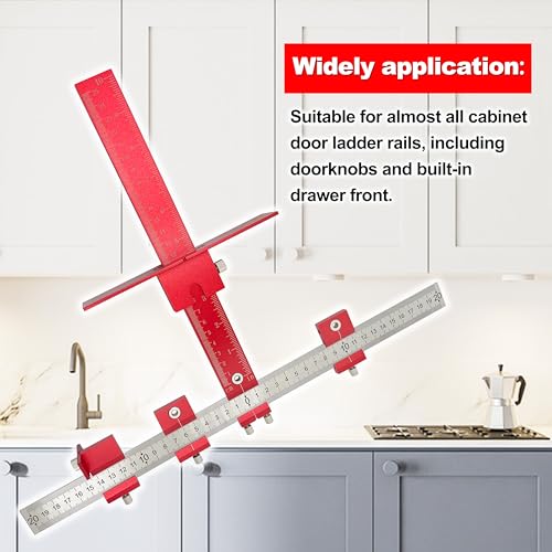 Aluminum Cabinet Hardware Jig Tool for Door Drawer Handles Installation-Red
