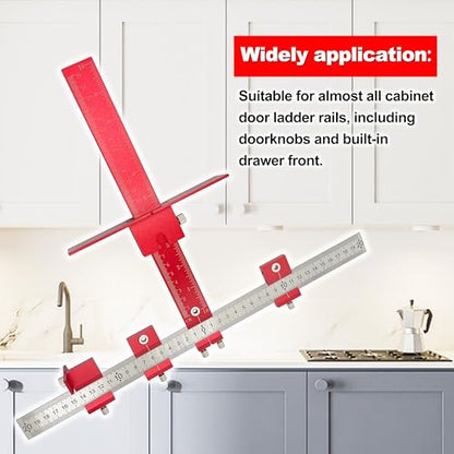Aluminum Cabinet Hardware Jig Tool for Door Drawer Handles Installation-Red