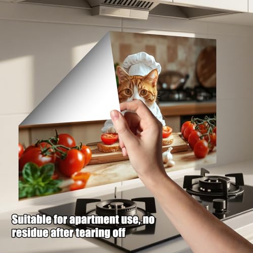 Nuxovilar Kitchen Backsplash Peel and Stick Wallpaper,17.72"x27.56" - color: A-Chef Cat