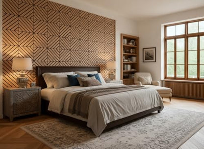 WoveN SounD Acoustic Wall Panels, Teak, 16 Pack, 12x12 in - color: Twill Pattern, Teak, 16 Pack