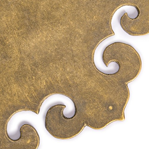 Hardware Philosophy HP Curled Brass Box Corner Plates, 2-Pack, 3.3 in