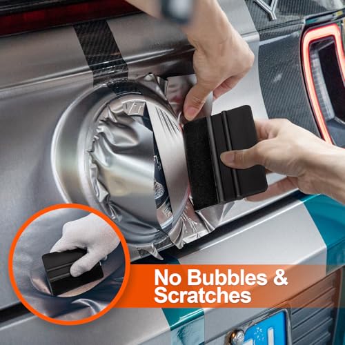 WRAPXPERT Car Window Tint Installation Kit, Profession Tool Kit Vinyl Wrap for Cars with Craft Knife and Blades, 2PCS Felt Squeegee, Micro Squeegee for Car Window Tint Installation Kit