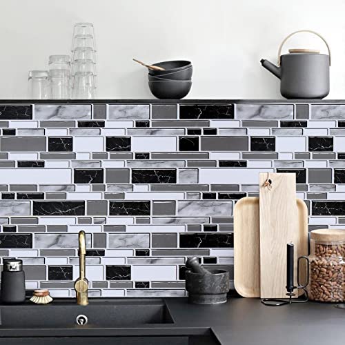 Livebor Kitchen Wallpaper Peel and Stick for Bathroom 11.8inch x 393.7inch - color: Black/White, size: 11.8" x 393.7"