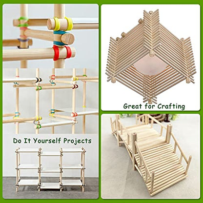 Wooden Dowel Rods, 100PCS 1/4 x 6 Inch Round Wooden Sticks for Arts Crafts, Home Decor, Cake Support, Photo Booth Props, Unfinished Natural Hardwood Sticks - size: 1/4 x 6 Inch (100PCS)