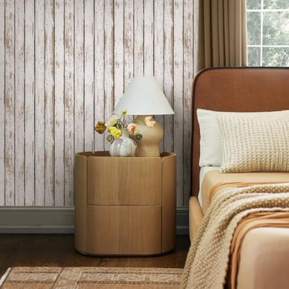 COMSTICKC 3D Faux Wood Wall Sticker Shiplap Peel and Stick, Not Real Wood - color: White Wood