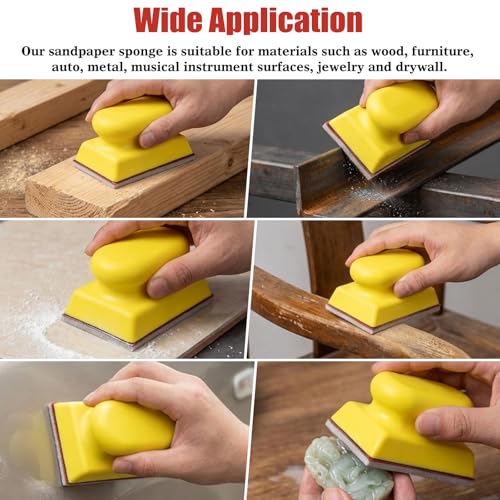 32Pcs Sanding Sponge Kit with Sanding Block, 180-3000 Grit Sandpaper
