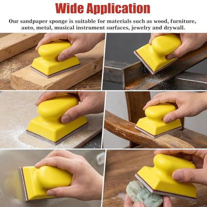 32Pcs Sanding Sponge Kit with Sanding Block, 180-3000 Grit Sandpaper