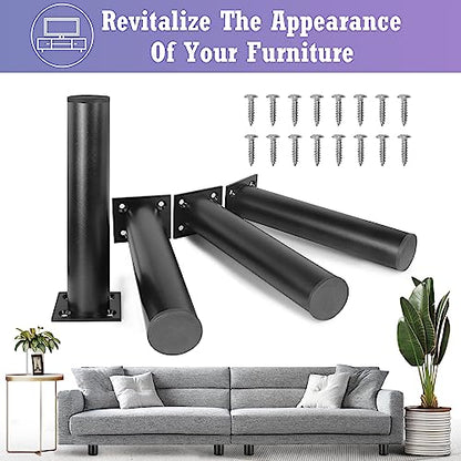 Aluminum Alloy Adjustable Furniture Legs 8 Inch / 200mm - Black - 4Pcs - size: 8 Inch