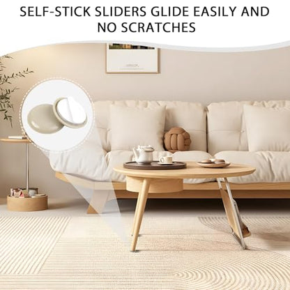 24 PCS Self-Stick Appliance Sliders for Kitchen Appliances, 1 Inch Furniture Sliders, Easy to Gliding & Space Saving, Chair Sliders for Carpet - Move Furniture Smoothly, Keep Floors Flawless! - size: 1 inch (24pcs)