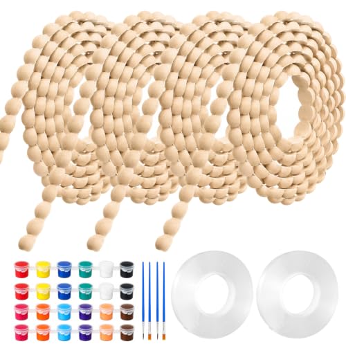 315" x 0.59" Flexible Decorative Bead Molding Trim Peel and Stick Paintable - color: Wood-4 Pcs