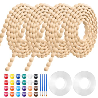 315" x 0.59" Flexible Decorative Bead Molding Trim Peel and Stick Paintable - color: Wood-4 Pcs