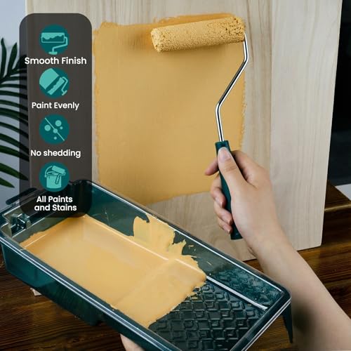Paint Roller Kit, 14 Pack, 4 Inch Paint Roller with Tray Liners