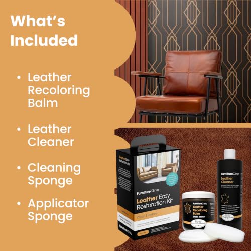 Furniture Clinic Leather Easy Restoration Kit, Dark Grey, 4 Piece - color: Dark Grey, size: Easy Kit