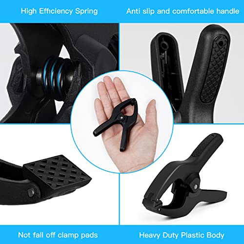 ACOSEA 30 Pcs 3.5 Inch Black Small Spring Clamps