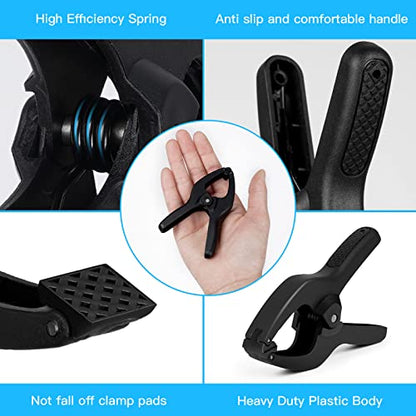 ACOSEA 30 Pcs 3.5 Inch Black Small Spring Clamps
