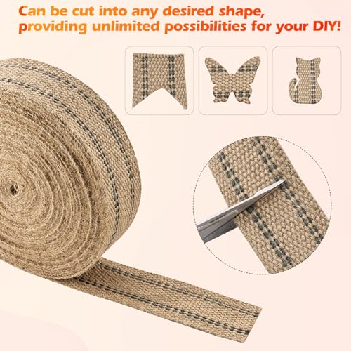 YaeCCC Jute Webbing,Upholstery Webbing for Chair,3.5"x10Yd Upholstery Strap - color: black, size: 3.5" x 10 Yd