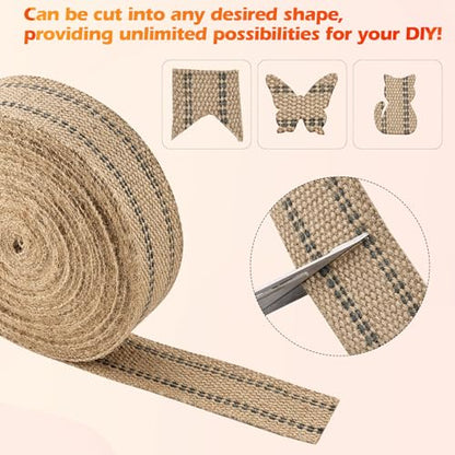 YaeCCC Jute Webbing,Upholstery Webbing for Chair,2" x10Yd Upholstery Strap - color: black, size: 2" x 10 Yd