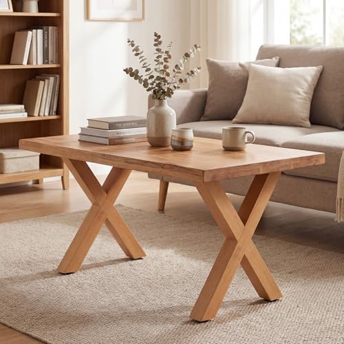 AceOrbit 2 Set 16 Inch X Shape Wooden Furniture Legs, DIY Unfinished Wood Replacement Legs for Desk & Coffee Table, Modern Bench, Home & Office,100% Beech Wood