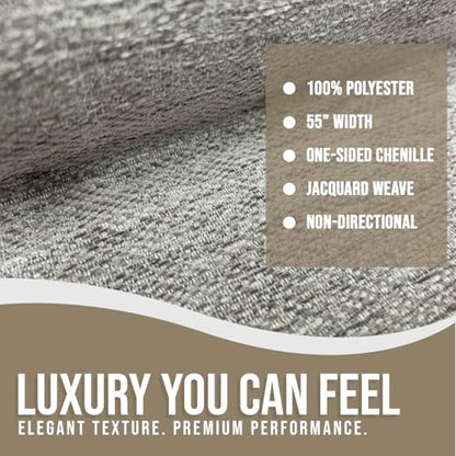 Kinsley Fabrics Whisper OATMILK 5 Yards - Water Cleanable Stain Resistant, 100% Polyester, Alta Finish, 55" Width, Non-Directional, Jacquard Weave, Durable Upholstery Fabric - color: Oatmilk, size: 5 yards