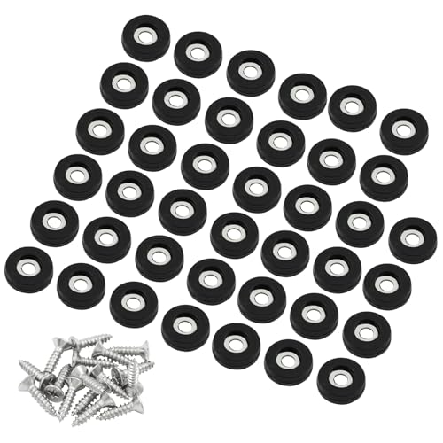 Bivethoi Screw on Furniture Glides Sliders, Round Teflon, 19mm