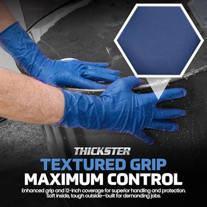 SAS Thickster Powdered Latex Disposable Gloves | 14 Mil - Large | Blue, Box of 50 | 6603 - size: Large