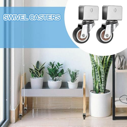 PATIKIL 1.25 Inch Caster Wheels, 4 Pcs Swivel Casters with 0.7" U Bracket Opening 55 Lb Capacity Per Caster for Furniture Office Chairs Carts and Cabinets, Brown - size: 1.25", style: with 0.7" U Bracket