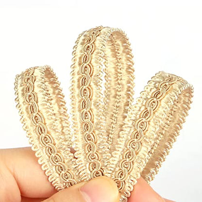 6.5 Yard Handmade Basic Trim,0.59" Diameter Gimp Braid - color: light coffee, size: 6.5