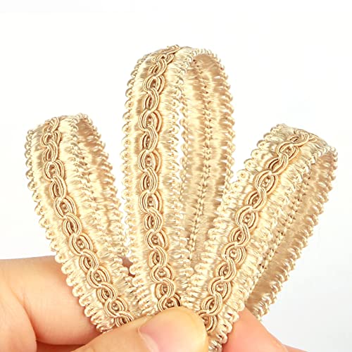13 Yard Handmade Basic Trim,0.59" Diameter Gimp Braid - color: light coffee, size: 13