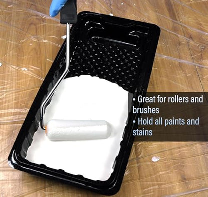 Great Andrew 4 Inch Paint Tray Liner, 12 Pcs Disposable Plastic Paint Tray - size: 12 Pack, 4 Inch
