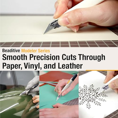 Beaditive High Precision Detail Craft Knife with 10 Blades - 30 Degree Blade Utility Knife - Art, Craft, Model Making - style: 1 Knife, 10 Blades