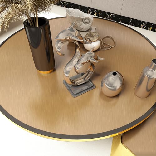 Dark Gold Stainless Steel Contact Paper for Countertops Cabinets - color: Dark Gold, size: 15.7" x 118"
