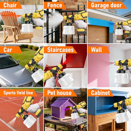 Cordless Paint Sprayer Compatible with Dewalt 20V Battery(No Battery)