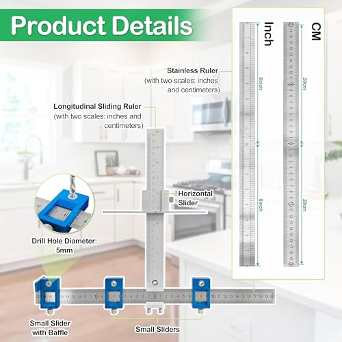 Blue Cabinet Hardware Jig Tool(Box) for Handles and Pulls on Drawers/Doors