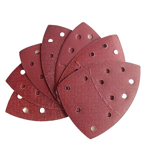 100 PCS Mouse Detail Sander Sandpaper 11 Holes, 240 Grit Hook and Loop Mouse Sanding Sheets Aluminum 0xide Mouse Sanding Pads 11 Holes Triangular Sanding Paper for Detail Mouse Sander - size: 11 Holes-240 Grit