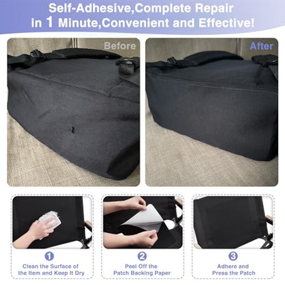 Gheeidau Canvas Repair Patch 9×11 Inch 3Pcs Waterproof Self-Adhesive Fabric Repair Patch for Tents,Boat Cover,Pop Up Canopy,Patio,Bags,Car Seats,Sofas,Furniture Cover(Blue) - color: Blue
