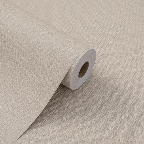 Haimin Fabric Wallpaper 24" x 393" Peel and Stick Textured Contact Paper - color: Yellow and Brown
