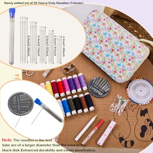 Bobode Printing Floral Travel Sewing Kit with 130 PCS Sewing Accessories - color: 130PCS-HJD