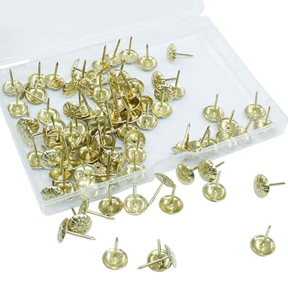 Antique Upholstery Tacks, Gold, 100 Pack, 7/16 Inch - color: Gold