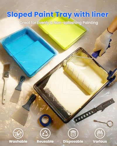 33PCS Complete Paint Roller Kit with Extension Pole & Carry Bag