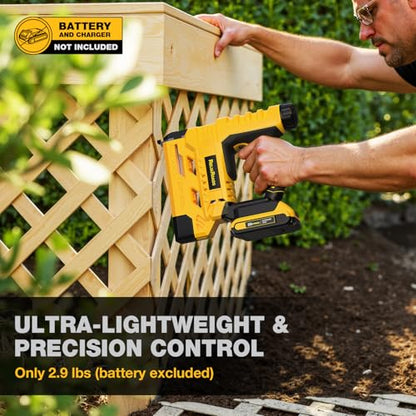 2-in-1 Cordless 18GA Brad Nailer & 1/4 Crown Stapler for DeWALT 20V MAX Battery (Tool Only) - Lightweight, 1600 Nails/Staples Included for DIY, Upholstery & Home Renovation