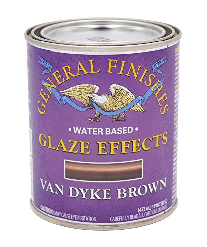 General Finishes Water Based Glaze Effects, 1 Pint, Van Dyke Brown - color: Van Dyke Brown, size: 16 Fl Oz (Pack of 1)