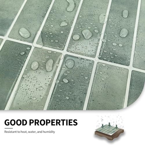 Peel and Stick Backsplash 3D Wall Tiles,Self-Adhesive,Oil Proof,Waterproof, Removable Wall Panels for Kitchen & Bathroom,Modern Design, Easy Install (10.7ft，12x9 inch,14 Pack) (Mint Green) - color: Mint Green
