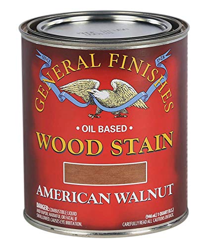 General Finishes Oil Based Penetrating Wood Stain, 1 Quart, American Walnut - color: American Walnut, size: 1 Quart