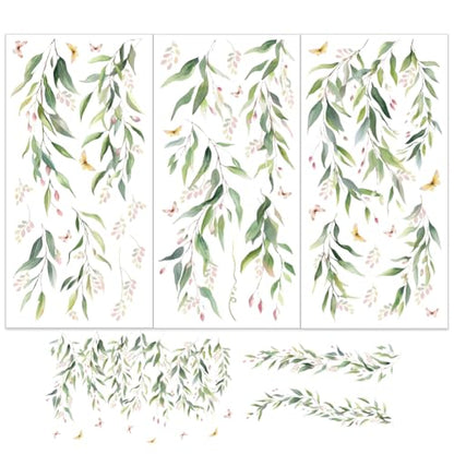 OLYCRAFT 3Pcs/Set Spring Wicker Rub on Transfers for Furniture and Crafts - style: Willow