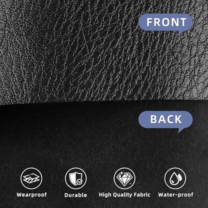 Black Faux Leather,Marine Vinyl Fabric,Pleather Sheets for Crafts. - color: Crack Black, size: 1/3 Yard
